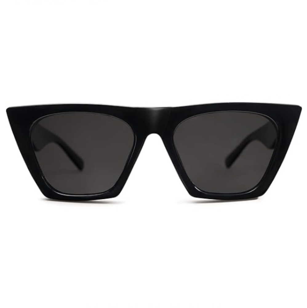 Oversized Square Cateye Polarized Sunglasses Big Frame SJ2115 Black